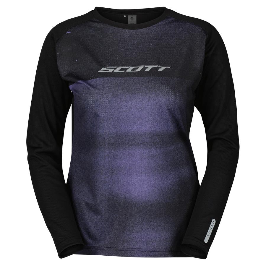 Ženska kolesarska majica z dolgimi rokavi SCOTT TRAIL TUNED čr/vij