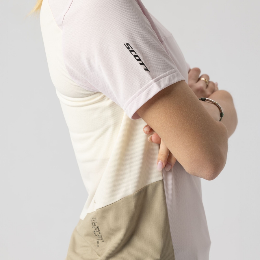 ŽENSKA KOLESARSKA MAJICA SCOTT VERTIC ZIP kr ro/be