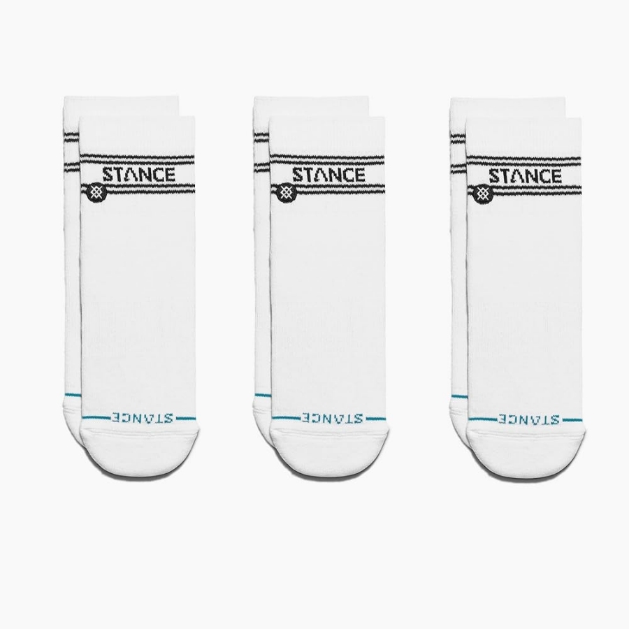 NOGAVICE STANCE BASIC 3 PACK WHITE CREW MED
