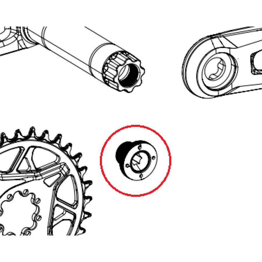 Vijak za gonilko Sram SELF-EXTRACTING M18/M30 DUB ALU - DARK čr (X0 D1)