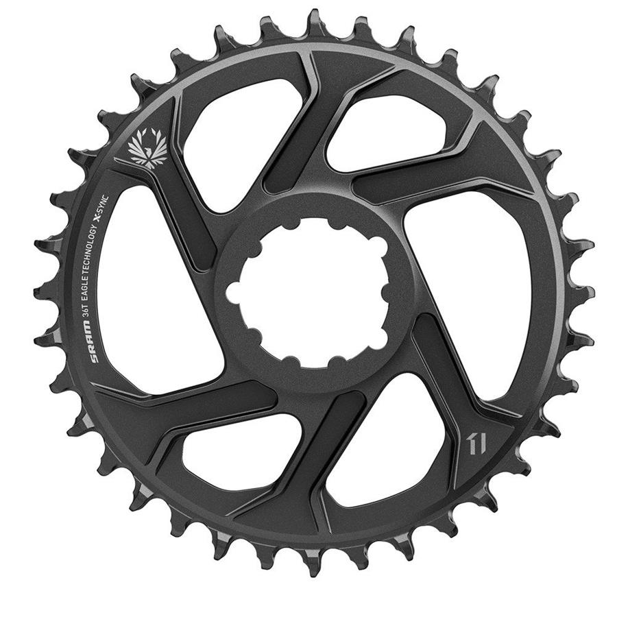 Prednji verižnik Sram X-SYNC 2 DM 6mm Offset ALU Eagle čr