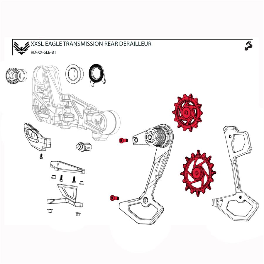 Pulley set Sram XXSL T-TYPE EAGLE AXS & RED XPLR E1