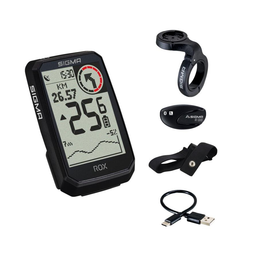 Kolesarski računalnik Sigma ROX 4.0 čr Endurance HR Set