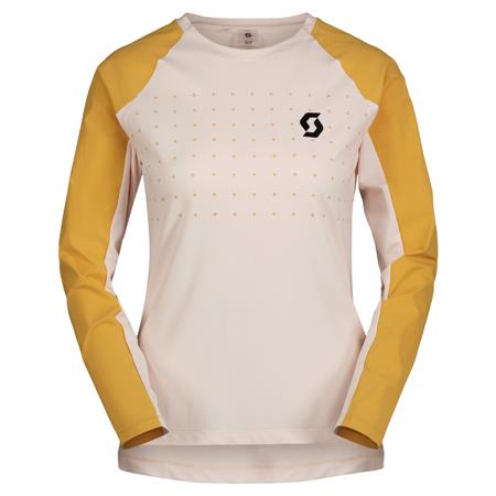 Ženska kolesarska majica z dolgimi rokavi SCOTT TRAIL VERTIC PRO ro/bež