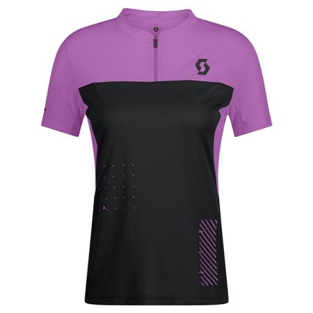 Ženska kolesarska majica SCOTT TRAIL VERTIC ZIP kr čr/vij