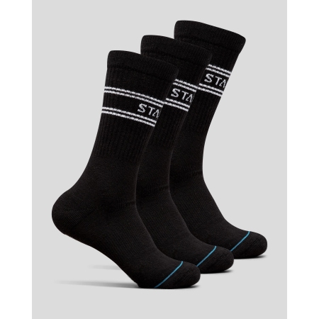NOGAVICE STANCE BASIC 3 PACK BLACK CREW MED