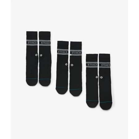 NOGAVICE STANCE BASIC 3 PACK BLACK CREW MED