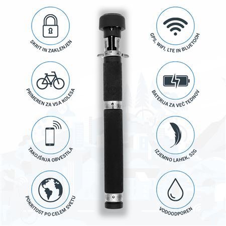 GPS sledilec BikeFinder Gen2 - proti kraji kolesa