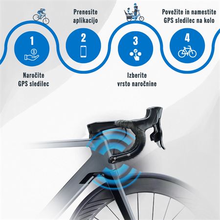 GPS sledilec BikeFinder Gen2 - proti kraji kolesa