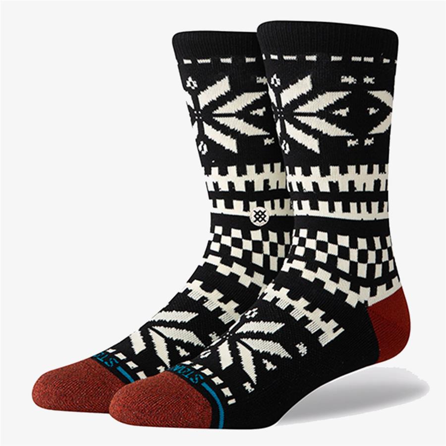 NOGAVICE STANCE FLAKE BLACK CREW MED